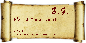 Böröndy Fanni névjegykártya